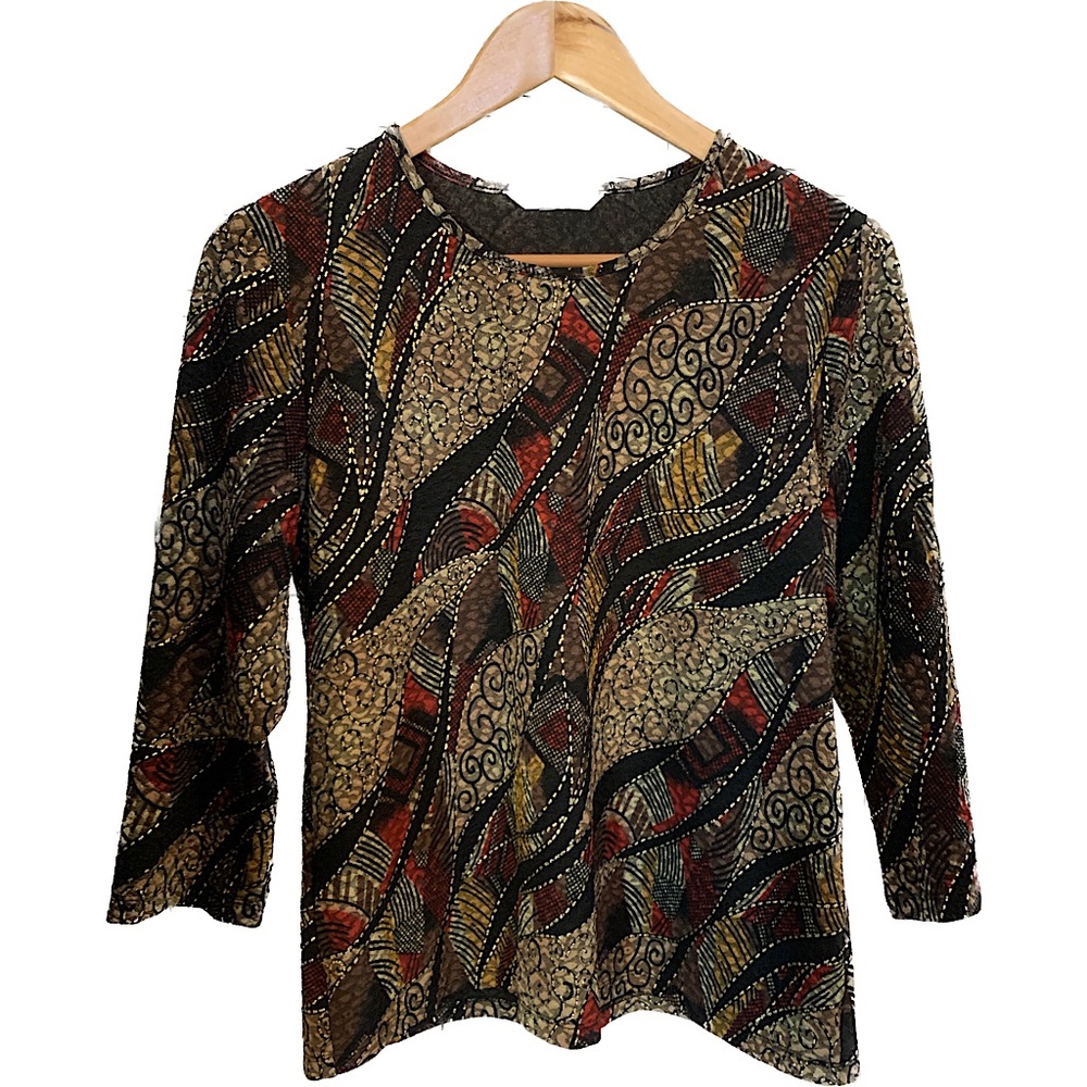 Vintage TanJay Red Gold Top
